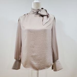 Banana Republic Taupe Blouse Women's Size M Petite